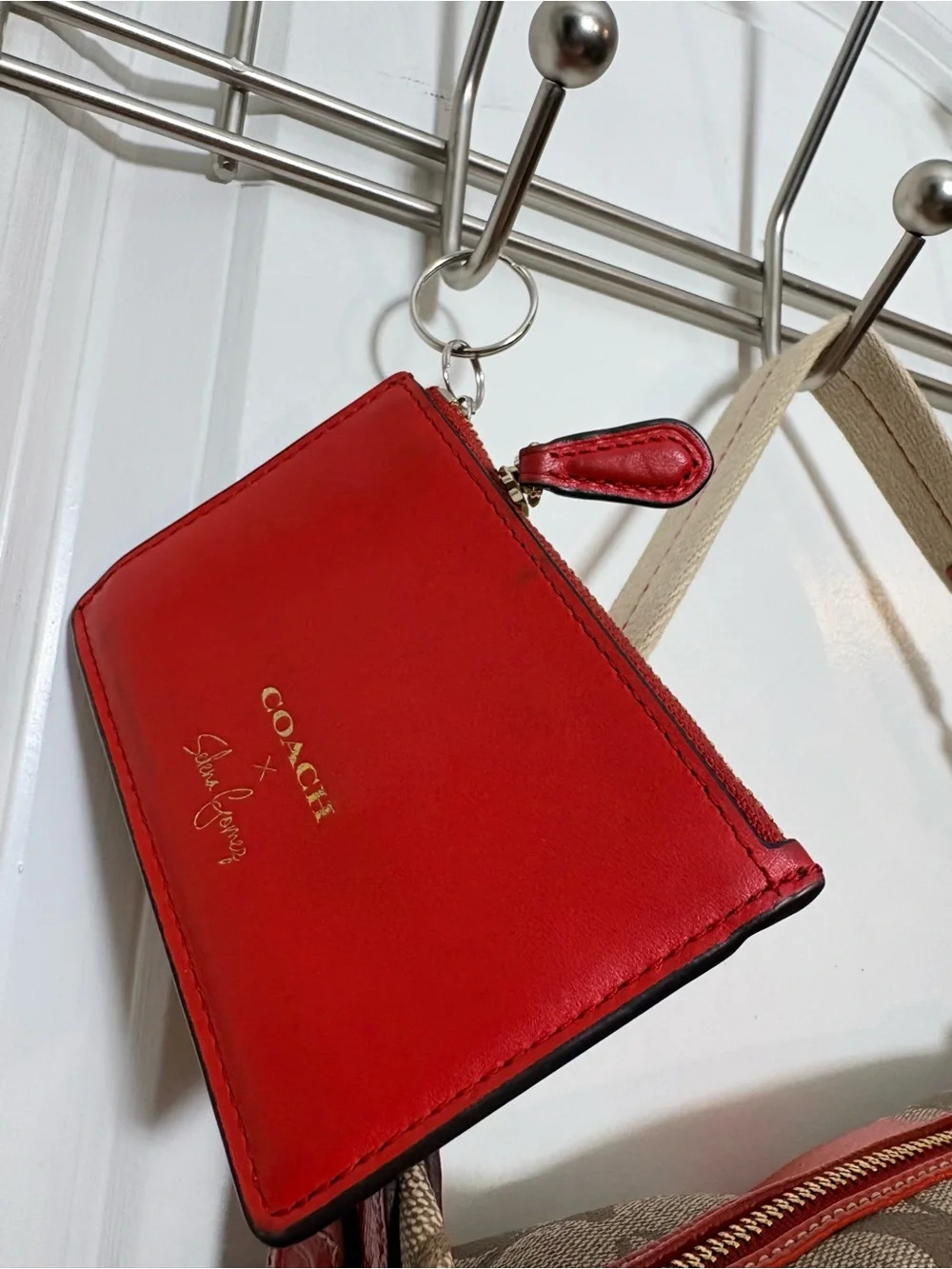 Coach Heritage Stripe Shoulder Bag 41115 + Selena Gomez Card Case